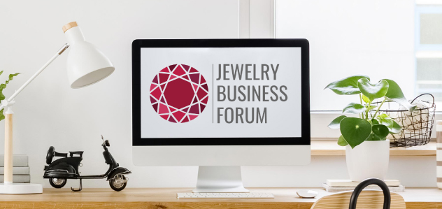 Jewelry Business forum Logo displayed on desktop computer screen