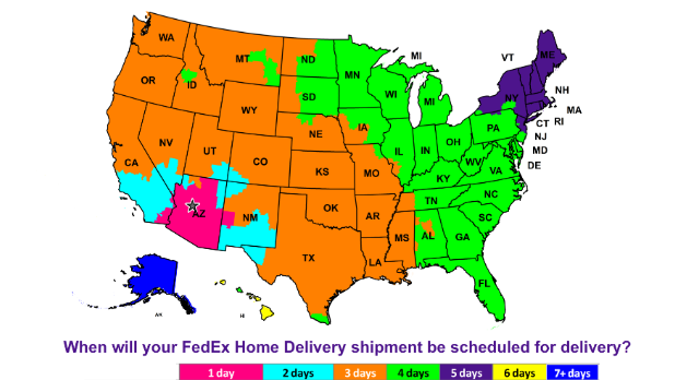 Fed Ex Ground Transit Map